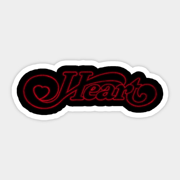 Heart Band Vintage Fan Art Sticker by KevinPower Art